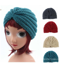 Niños niños de punto Hat Cross Crochet Bonnet Dome Winter India Cap Warm Hat (HW630)